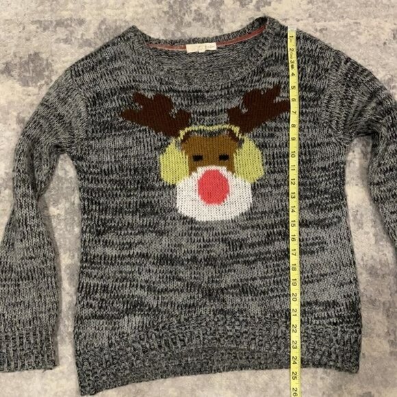 Rewind Cute Ugly Christmas Knit Sweater with a Reindeer Wearing Headphones Sz M - Picture 8 of 10